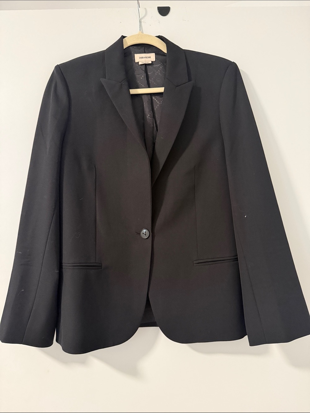 Theory Black Single-Button Tailored Blazer